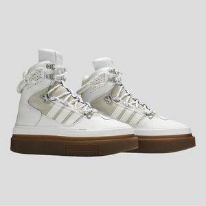 Adidas x Ivy Park Super Sleek Boot Icy White Leather Platform Hightop Womens 10